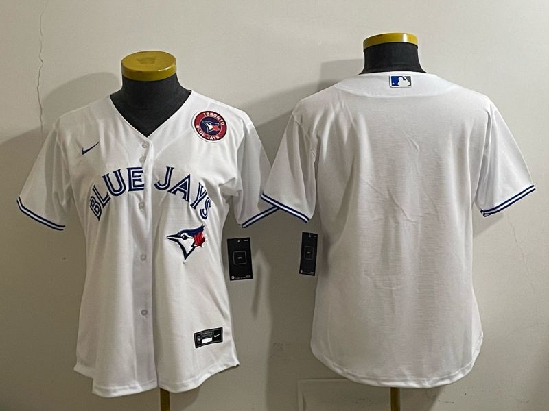 Women 2025 Nike Toronto Blue Jays Blank White Game MLB Jersey 06->women mlb jersey->Women Jersey